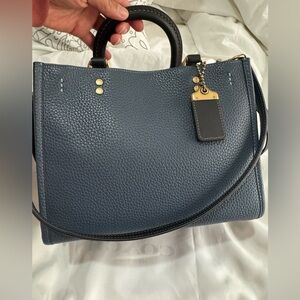 Coach Rogue 25 Denim Blue Pebbled Leather